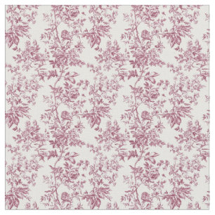 Dusty Rose Toile mit Vögeln und Rose Stoff