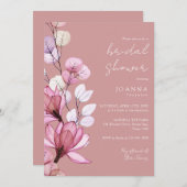 Dusty Rose Transparent Brautdusche Einladung (Vorne/Hinten)