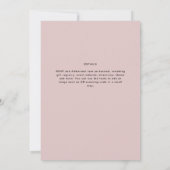 Dusty Rose Typografie nur Hochzeit Einladung (Rückseite)