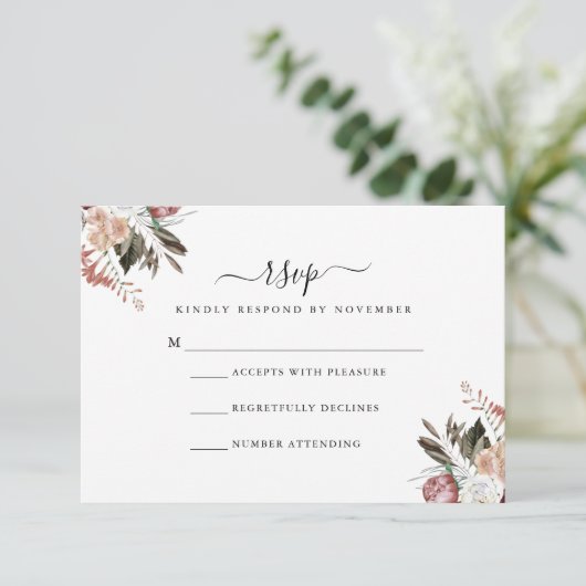 Dusty Rose UAWG Flyer RSVP Karte (Stehend Vorderseite)