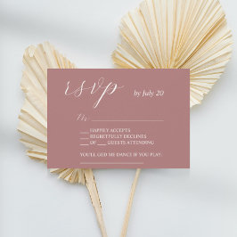 Dusty Rose uAwg Kalligrafie Hochzeitskarten RSVP Karte