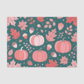 Dusty Rose und Aquamariner Herbsternte Erntedank Seidenpapier (Vorderseite)