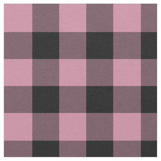 Dusty Rose und Black Buffalo Kariert Stoff (Nahaufnahme)