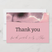 Dusty Rose und Black Modern Minimalistisch Dankeskarte (Vorderseite)