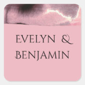 Dusty Rose und Black Modern Quadratischer Aufkleber (Vorderseite)