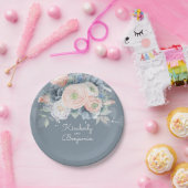 Dusty Rose und Blautönen Elegante Hochzeit Pappteller (Party)