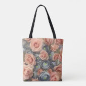 Dusty Rose und Blumenblütendesign Tasche (Rückseite)
