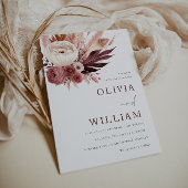 Dusty Rose und Burgund Boho Elegance Wedding Einladung