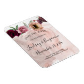 Dusty Rose und Burgund Floral Save the Date Magnet (Rechte Seite)