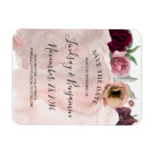 Dusty Rose und Burgund Floral Save the Date Magnet (Horizontal)