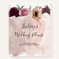 Dusty Rose und Burgunderrot Romantische Hochzeit