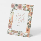 Dusty Rose und Burnt Orange Blumenkarten Geschenke Sockelschild (Vorderseite)