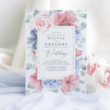 Dusty Rose und Dusty Blue Blumen Elegante Hochzeit