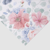 Dusty Rose und Dusty Blue Floral Botanisches Elega Seidenpapier (Detail)