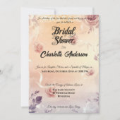 Dusty Rose und Elfenbein Brautparty- und Spitzenak Einladung (Vorderseite)