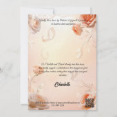 Dusty Rose und Elfenbein Brautparty- und Spitzenak Einladung (Rückseite)