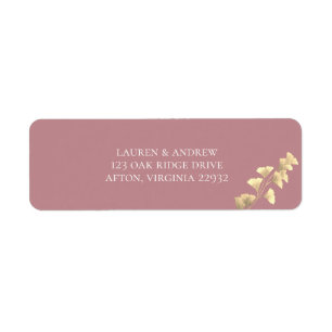 Dusty Rose und Gold Watercolor Rücksendeadresse