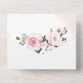 Dusty Rose und Gray Wedding All In One Einladung (Rückseite)