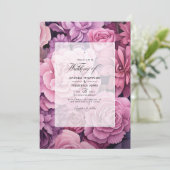 Dusty Rose und Mauve Floral Wedding Einladung (Stehend Vorderseite)