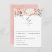 Dusty Rose und Peach Floral Wedding RSVP (Vorne/Hinten)