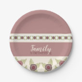 Dusty Rose und Pflaume Pappteller (Vorderseite)