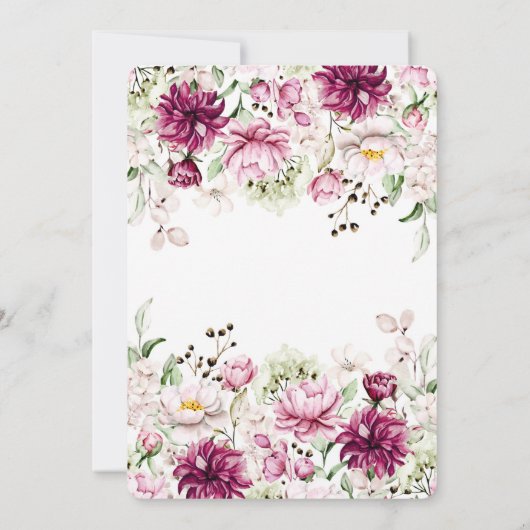 Dusty Rose und Pink Peony speichern die Datumskart Einladung (Rückseite)