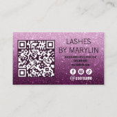 Dusty Rose und Plum Ombre Glitzer Lash Techniker Treuekarte (Rückseite)