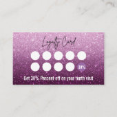 Dusty Rose und Plum Ombre Glitzer Lash Techniker Treuekarte (Vorderseite)