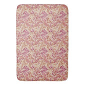 Dusty Rose und Taupe Leaf Scroll Badematte (Vorderseite Vertikal)