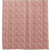 Dusty Rose und Taupe Leaf Scroll Duschvorhang (Vorderseite)
