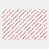 Dusty Rose und weiße Bäume Frohe Weihnachtsfeierta Geschenkpapier Set (Vorderseite 3)