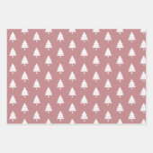 Dusty Rose und weiße Bäume Frohe Weihnachtsfeierta Geschenkpapier Set (Vorderseite 2)