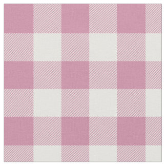 Dusty Rose und White Gingham Kariert Stoff