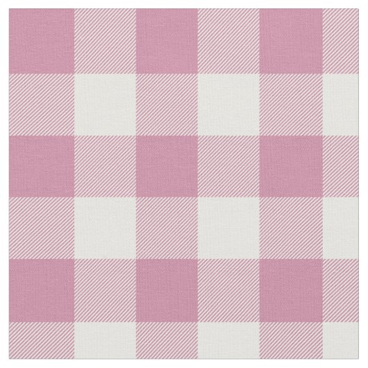 Dusty Rose und White Gingham Kariert Stoff (Nahaufnahme)