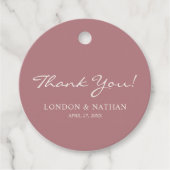 Dusty Rose und White Wedding Geschenkanhänger (Vorderseite)