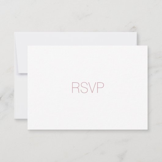 Dusty Rose und White Wedding Response Card RSVP Karte (Rückseite)