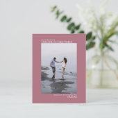 Dusty Rose Vertikales Foto Minimalistisch Hochzeit Save The Date (Stehend Vorderseite)
