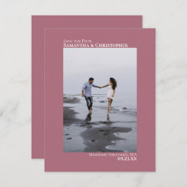Dusty Rose Vertikales Foto Minimalistisch Hochzeit Save The Date