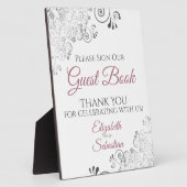 Dusty Rose w/ Frills Sign Our Guest Book Wedding Fotoplatte (Seite)