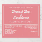 Dusty Rose Wasserdichte Badesalzen Schaumweinetikett (Einzelnes Label)
