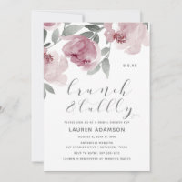 Dusty Rose Wasserfarbe Bridal Brunch Brause Brauch