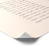 Dusty Rose Wasserfarbe Hochzeitstabelle Poster (Ecke)