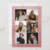 Dusty Rose Wasserfarben Arch 7 Foto Abschluss Ankündigung (Rückseite)