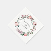 Dusty Rose Wasserfarbener Blumenstrauß Serviette (Ecke)