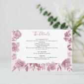Dusty Rose Watercolor Blumenzwiebeldetails Begleitkarte (Stehend Vorderseite)