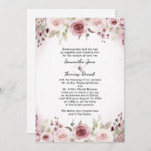 Dusty Rose Watercolor Blumenzwiebeleinladung Einladung (Vorne/Hinten)