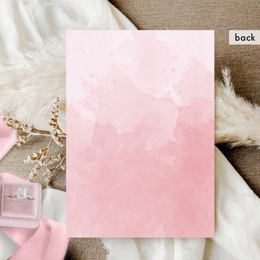 Dusty Rose Watercolor Elegante Monogramm Hochzeit Einladung