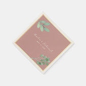 Dusty Rose Watercolor Grüne Hochzeit Napkins Serviette (Ecke)