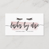 Dusty Rose Watercolor Lash Services Visitenkarte (Vorderseite)