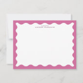 Dusty Rose Wavy Frame Note Card Einladung (Vorderseite)